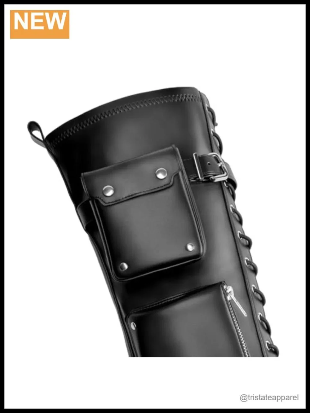 Over-the-Knee Boots for Women - Faux Leather Chunky Heel Boots with Side Zipper